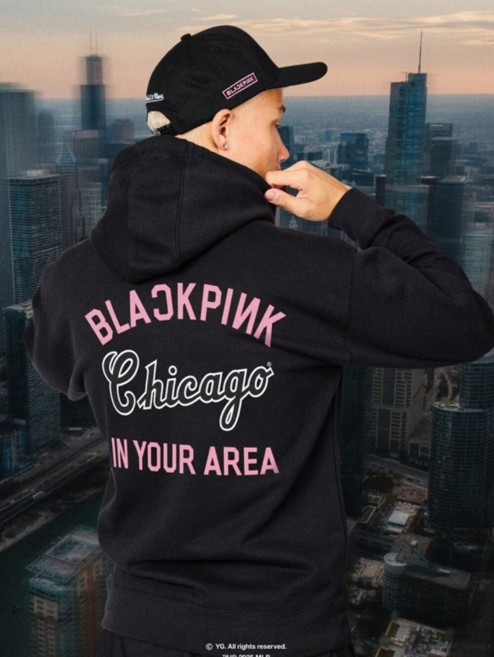 NWT Mitchell & Ness Chicago White Sox x BLACKPINK Mens Pullover Hoodie Size XL